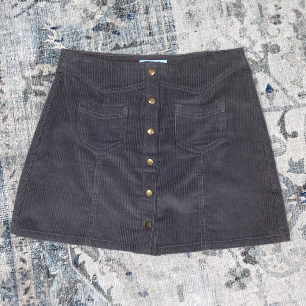 Corduroy Mini Skirt Medium Violet Dark Grey